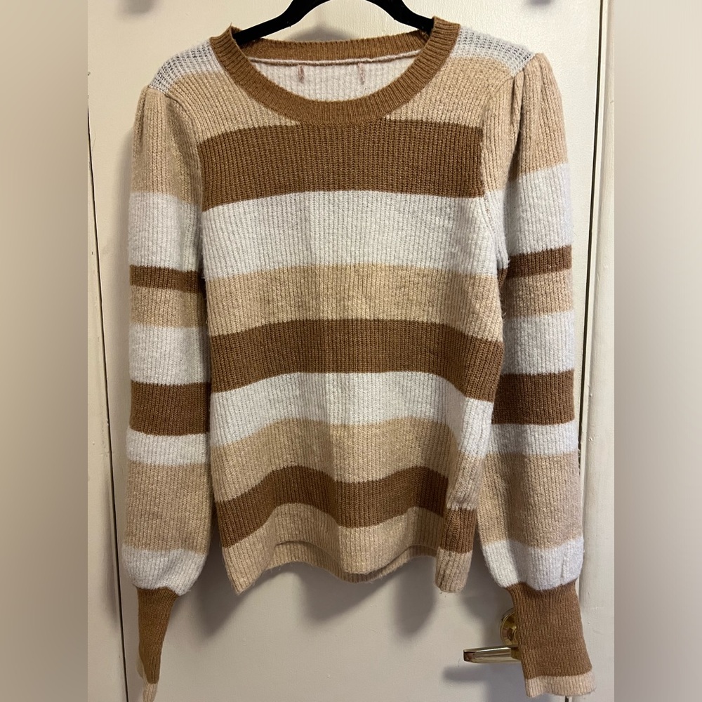 Sm/med striped brown sweater
